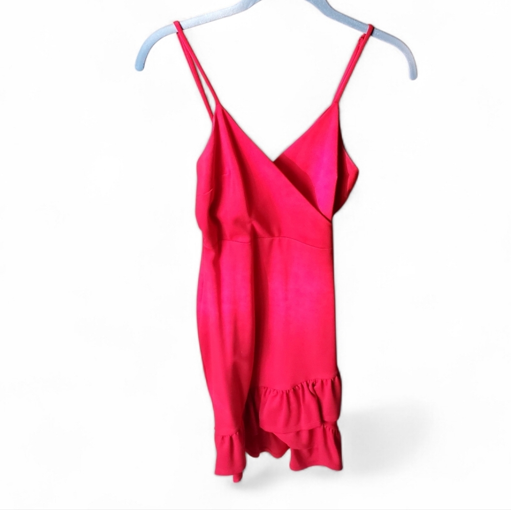 Lulus Red Ruffle Dress XS Event Occasion  Glam